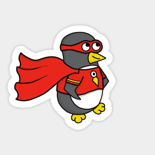 Superhero Penguin Sticker